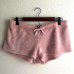 Pink Fuzzy Pajama Shorts